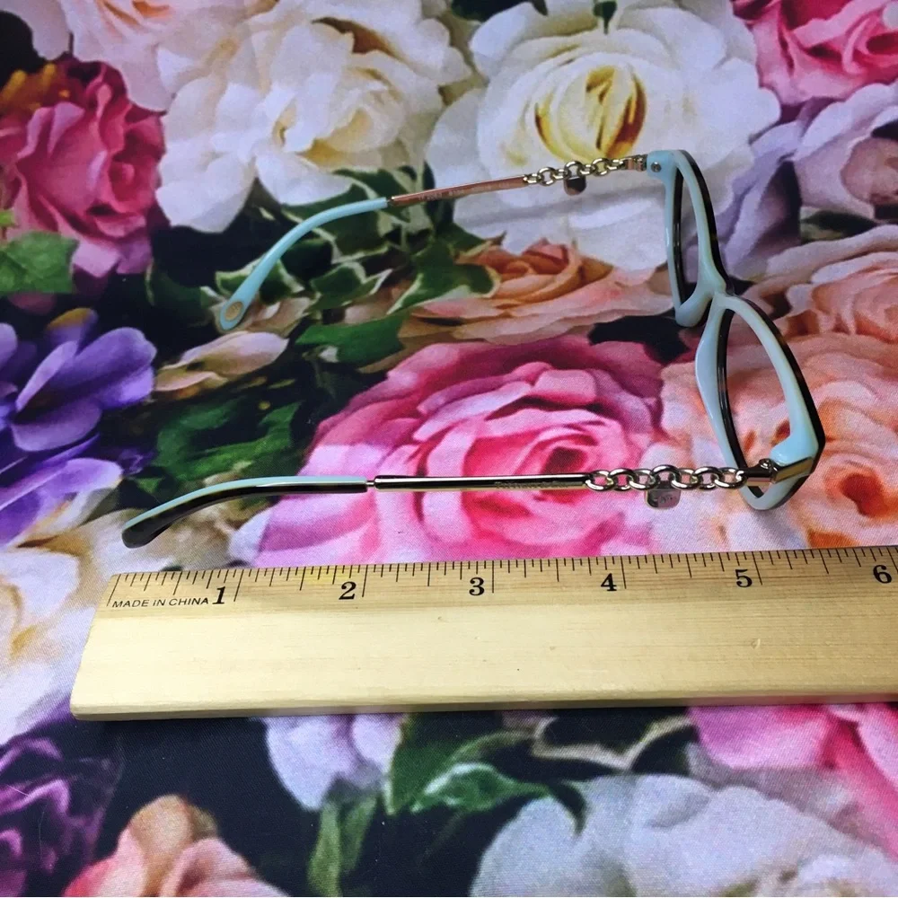Tiffany & Co. Teal Black & Gold with side Locks frames glasses